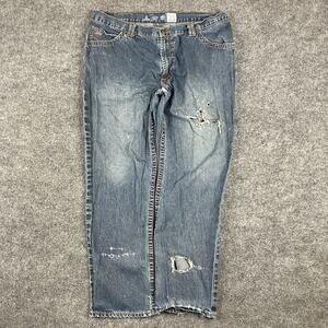 Lapco Jeans Mens 40x32 Blue Flame Resistant FR Workwear Distressed Ripped Stain